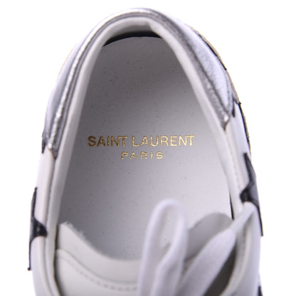 Saint Laurent Calfskin Star Court Sneakers 39 White Black 7 of 10