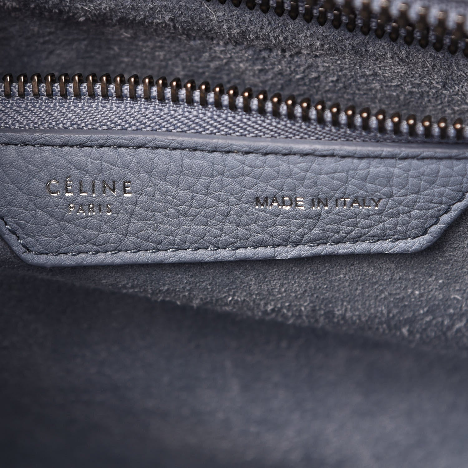 Celine Drummed Calfskin Micro Luggage Slate 5 of 11