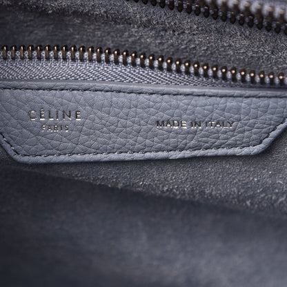 Celine Drummed Calfskin Micro Luggage Slate 5 of 11