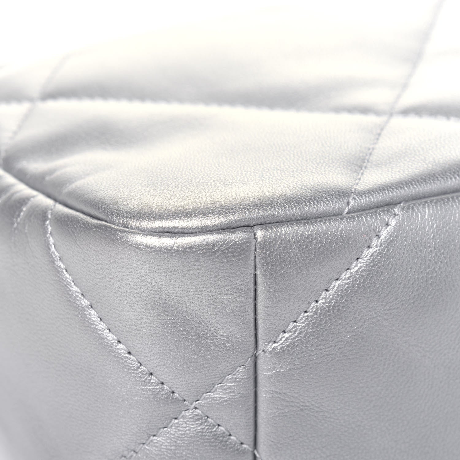 Chanel Metallic Goatskin Quilted Medium Chanel 19 Flap Silver 13 of 18