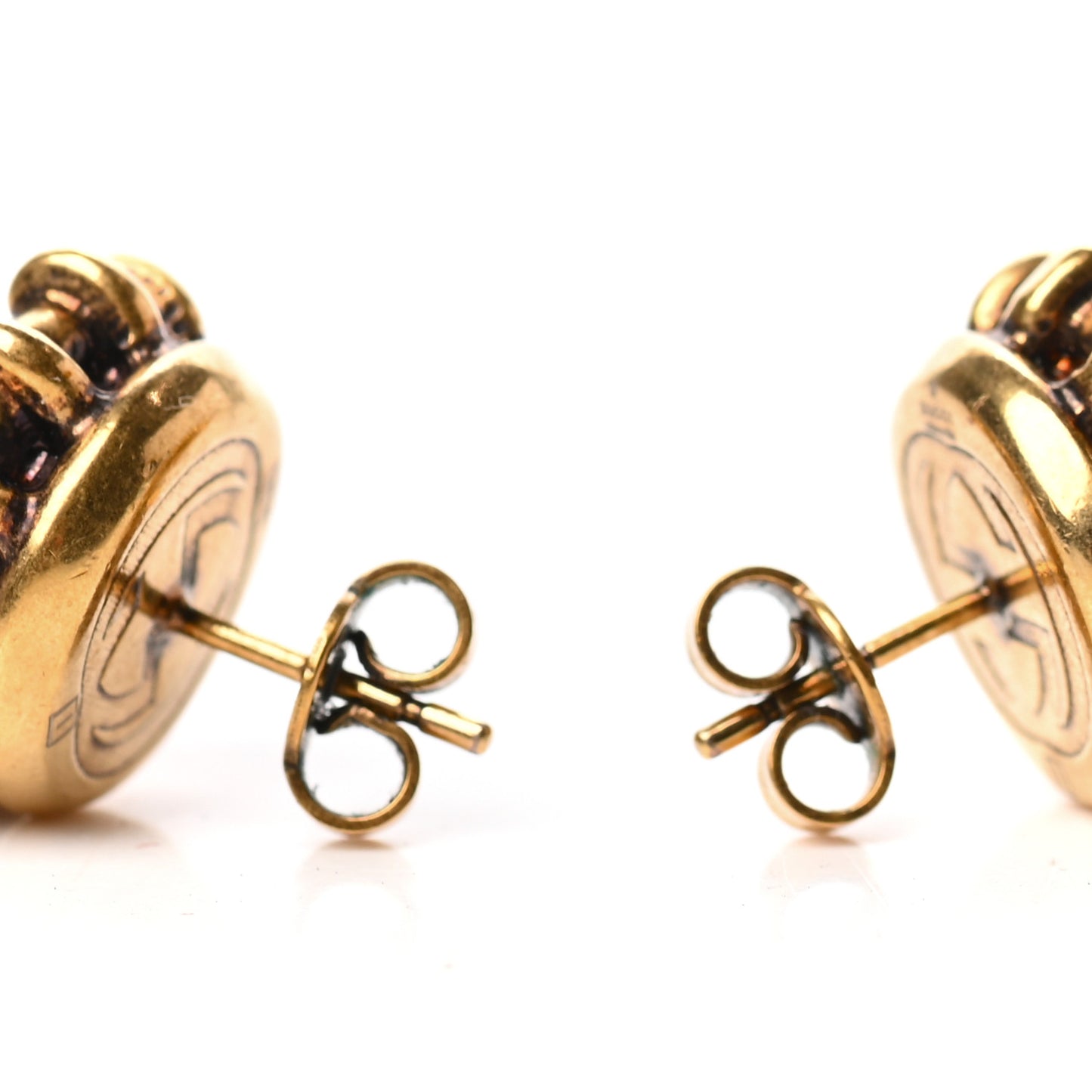 Crystal Stud Earrings Aged Gold