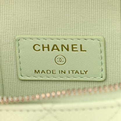 Chanel Caviar Quilted Small Handle With Care Vanity Case With Chain Light Green 6 of 9