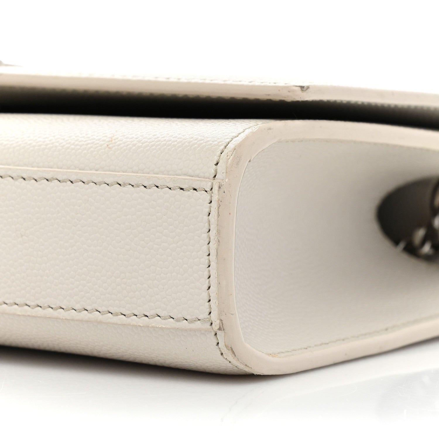Saint Laurent Grain De Poudre Small Monogram Kate Satchel Icy White 7 of 27
