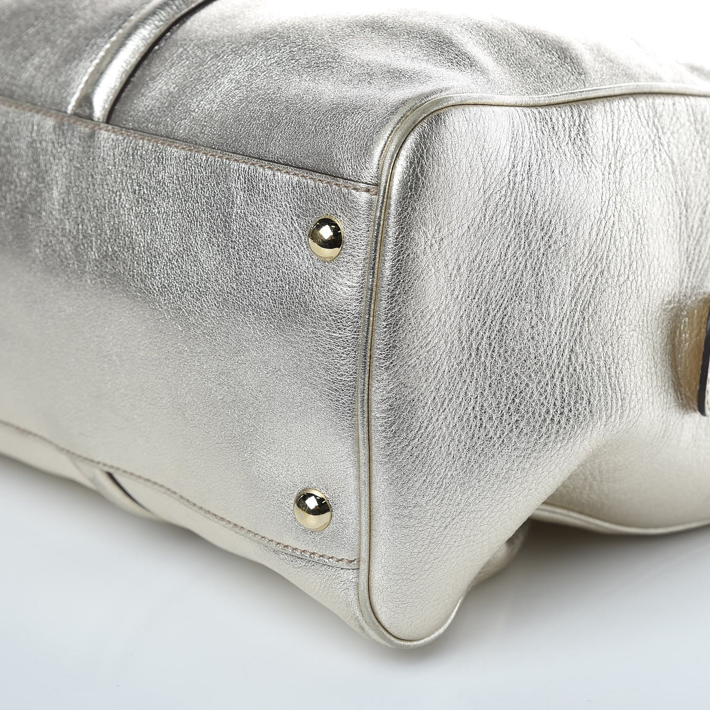 Metallic Calfskin Large Britt Boston Gold
