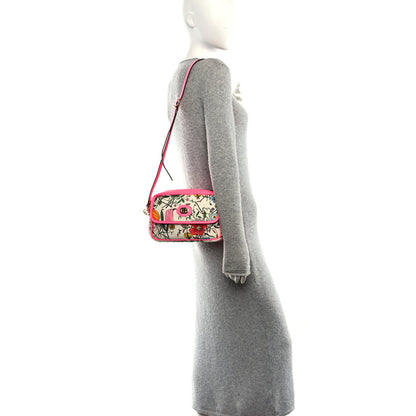 Gucci Canvas Flora Floral Shoulder Bag White Fuchsia Fluo 2 of 10
