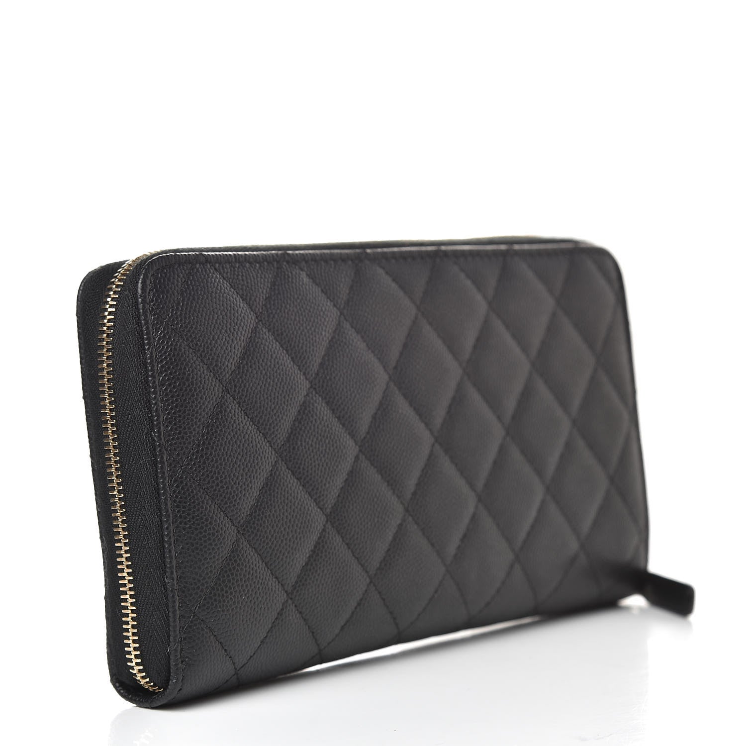 Chanel Caviar Quilted Large Zip Around Organizer Wallet Black 3 of 12