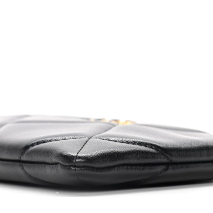 Chanel Shiny Goatskin Quilted Small Chanel 19 Pouch Black 9 of 12