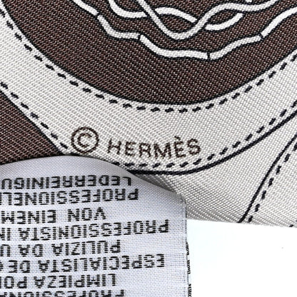 Hermes Silk Festival Des Amazones Bandana Fringed Twilly Craie Brun Craie Brun 4 of 4