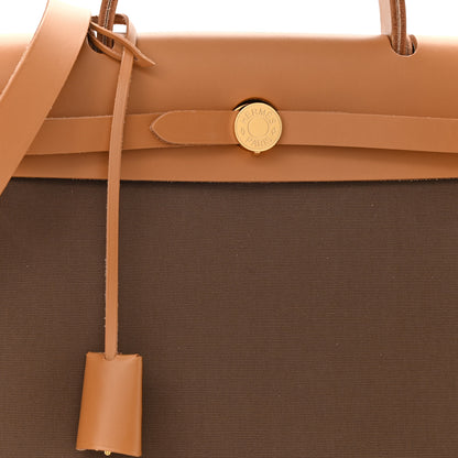 Hermes Vache Hunter Toile Herbag Zip 31 PM Etoupe Dune Fauve 11 of 12