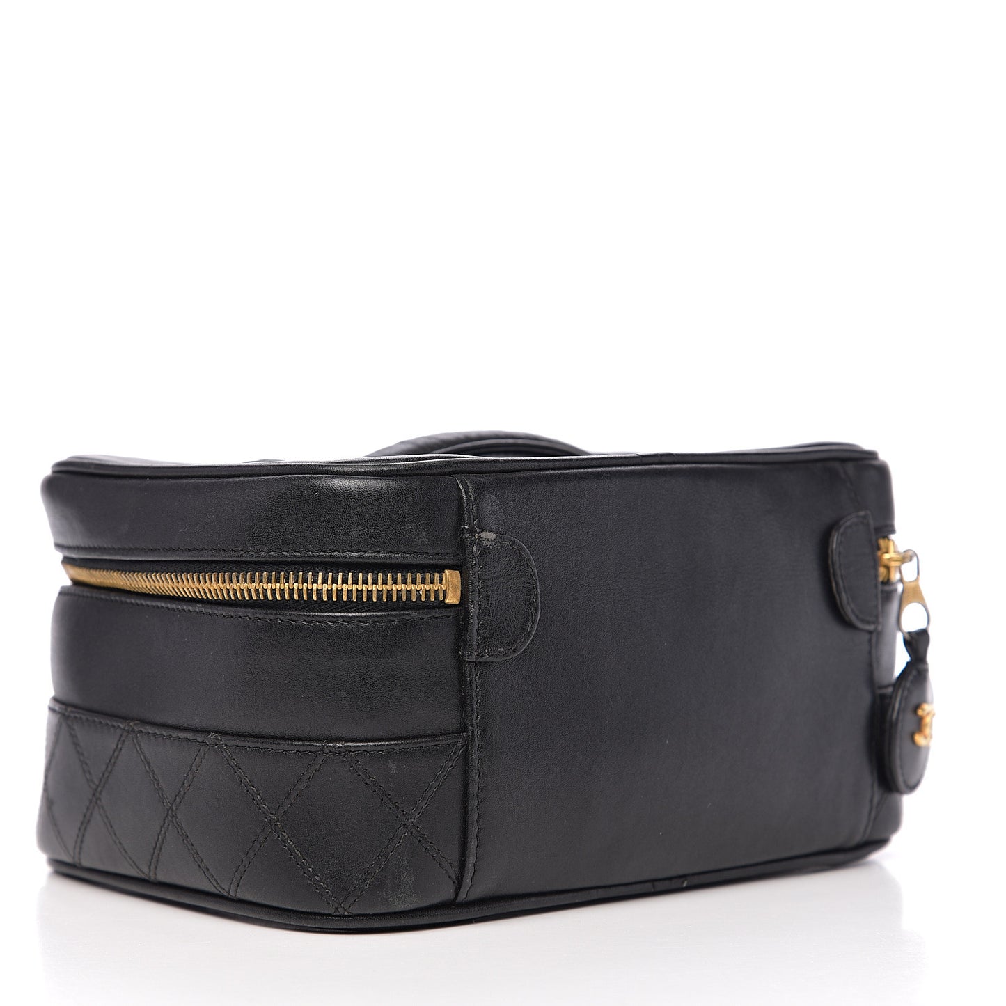 Lambskin Vanity Cosmetic Case Black