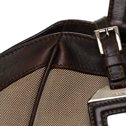 Prada Jacquard Logo Tote Corda Moro 17 of 20