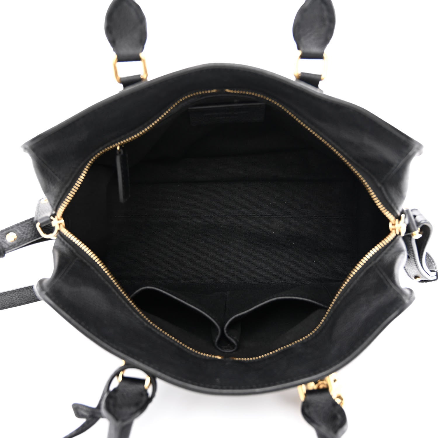 Alexander McQueen Pebbled Calfskin Small Skull Padlock Zip Around Tote Black 5 of 14