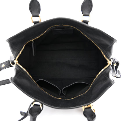 Alexander McQueen Pebbled Calfskin Small Skull Padlock Zip Around Tote Black 5 of 14