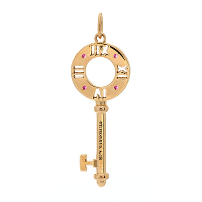 Tiffany 18K Rose Gold Ruby Atlas Pierced Key Pendant 3 of 3