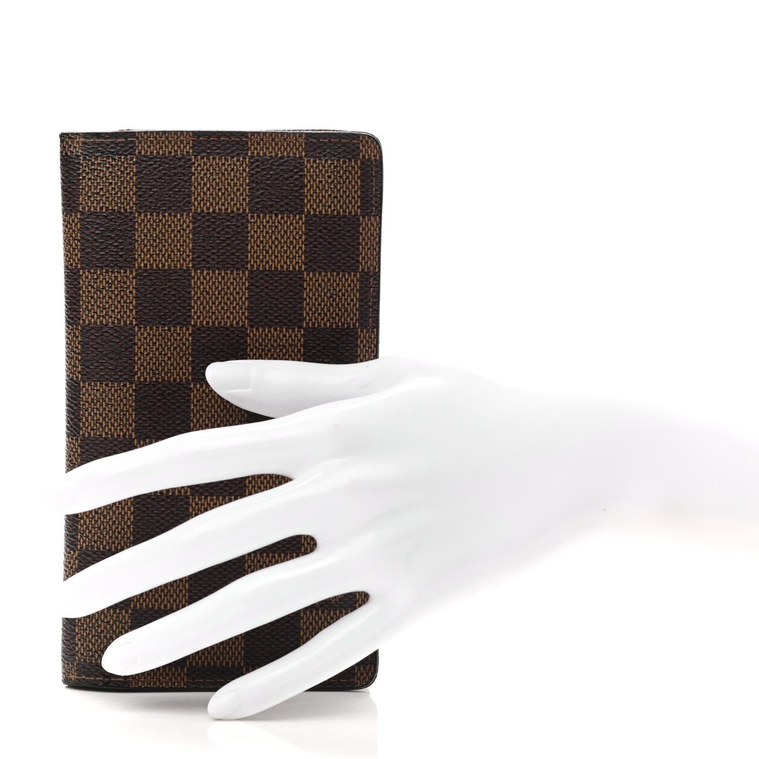 Louis Vuitton Damier Ebene Checkbook Cover Wallet 2 of 9