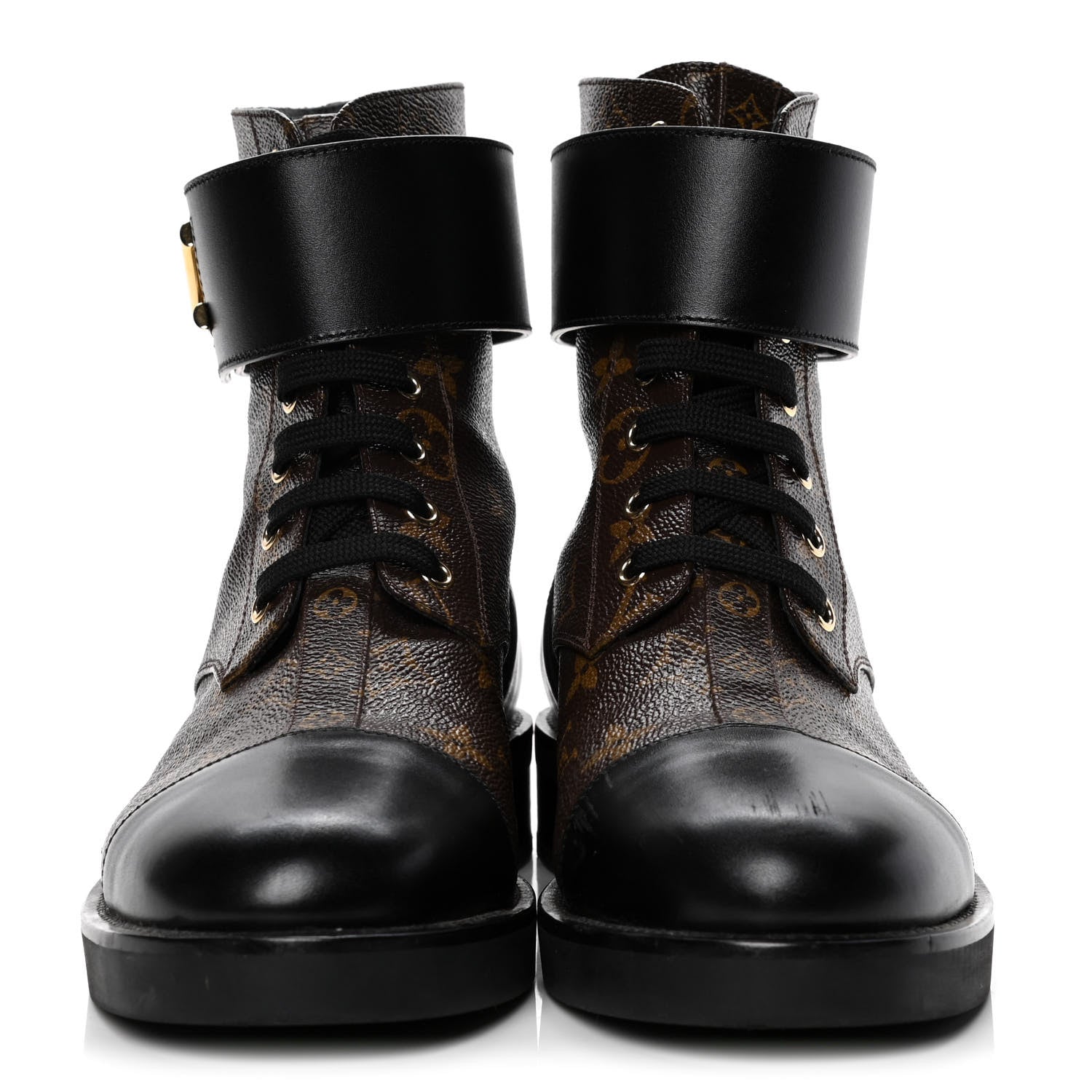 Louis Vuitton Calfskin Monogram Wonderland Flat Ranger Boots 40 Black 2 of 4