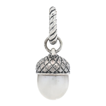 David Yurman Sterling Silver Cultured Pearl Acorn Charm Pendant 1 of 3