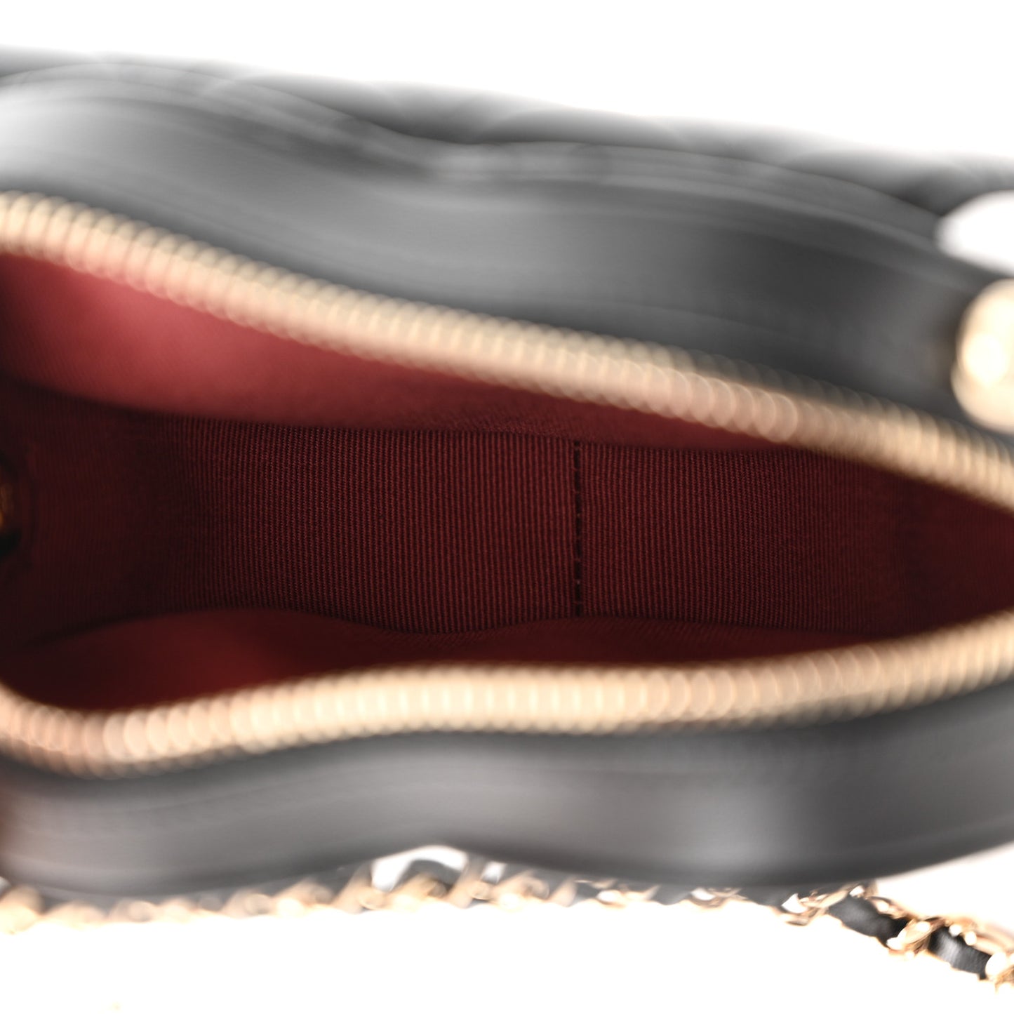 Lambskin Quilted CC In Love Heart Clutch With Chain Black