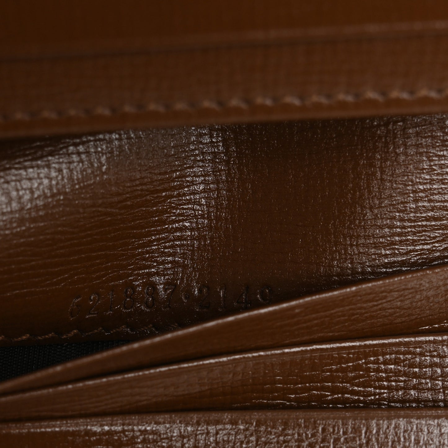 GG Supreme Monogram Horsebit 1955 Card Case Wallet Beige Ebony Brown Sugar