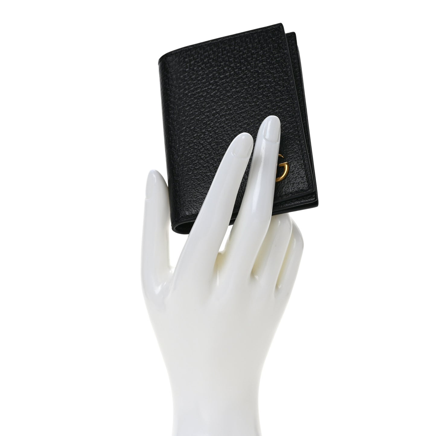 Calfskin Boar Effect GG Marmont Card Case Black