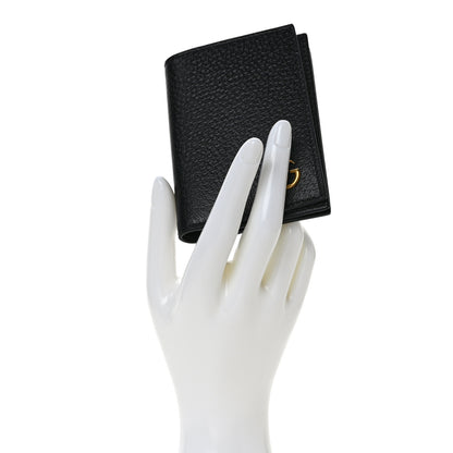 Gucci Calfskin Boar Effect GG Marmont Card Case Black 2 of 7