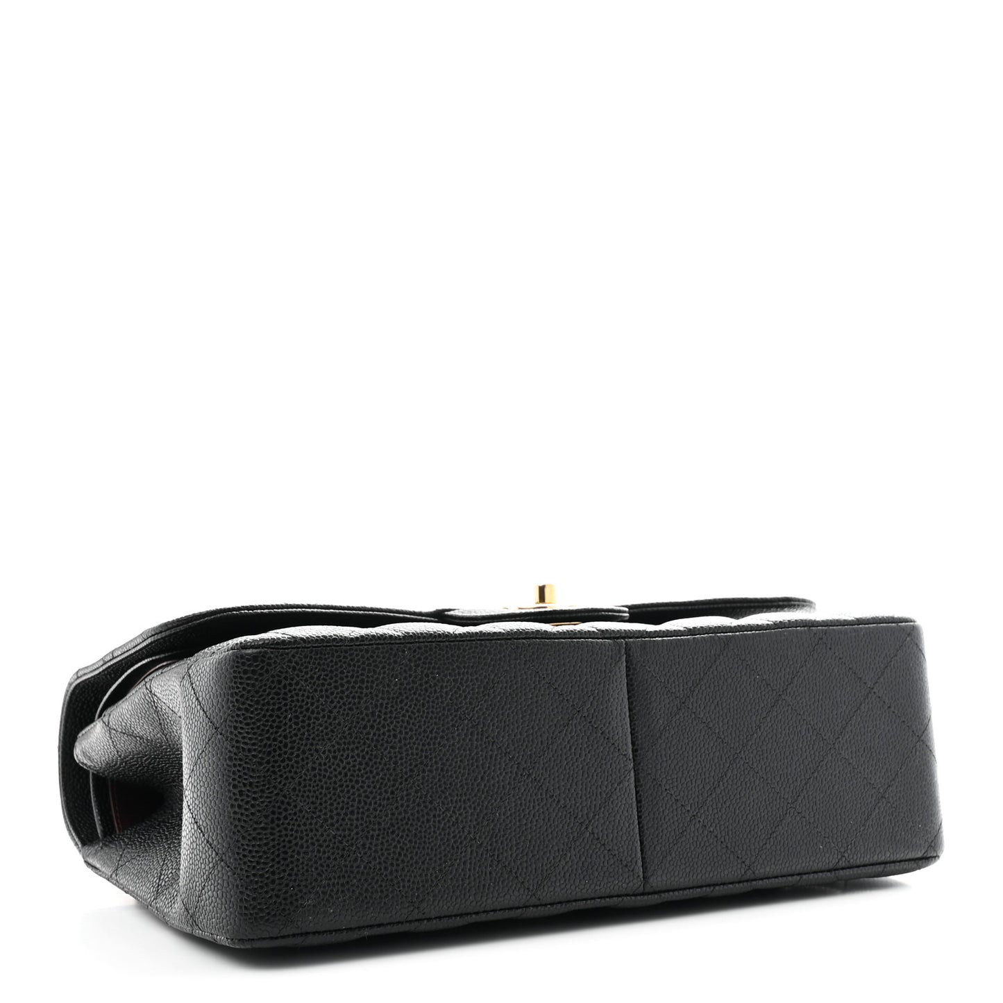 Caviar Quilted Jumbo Double Flap Black