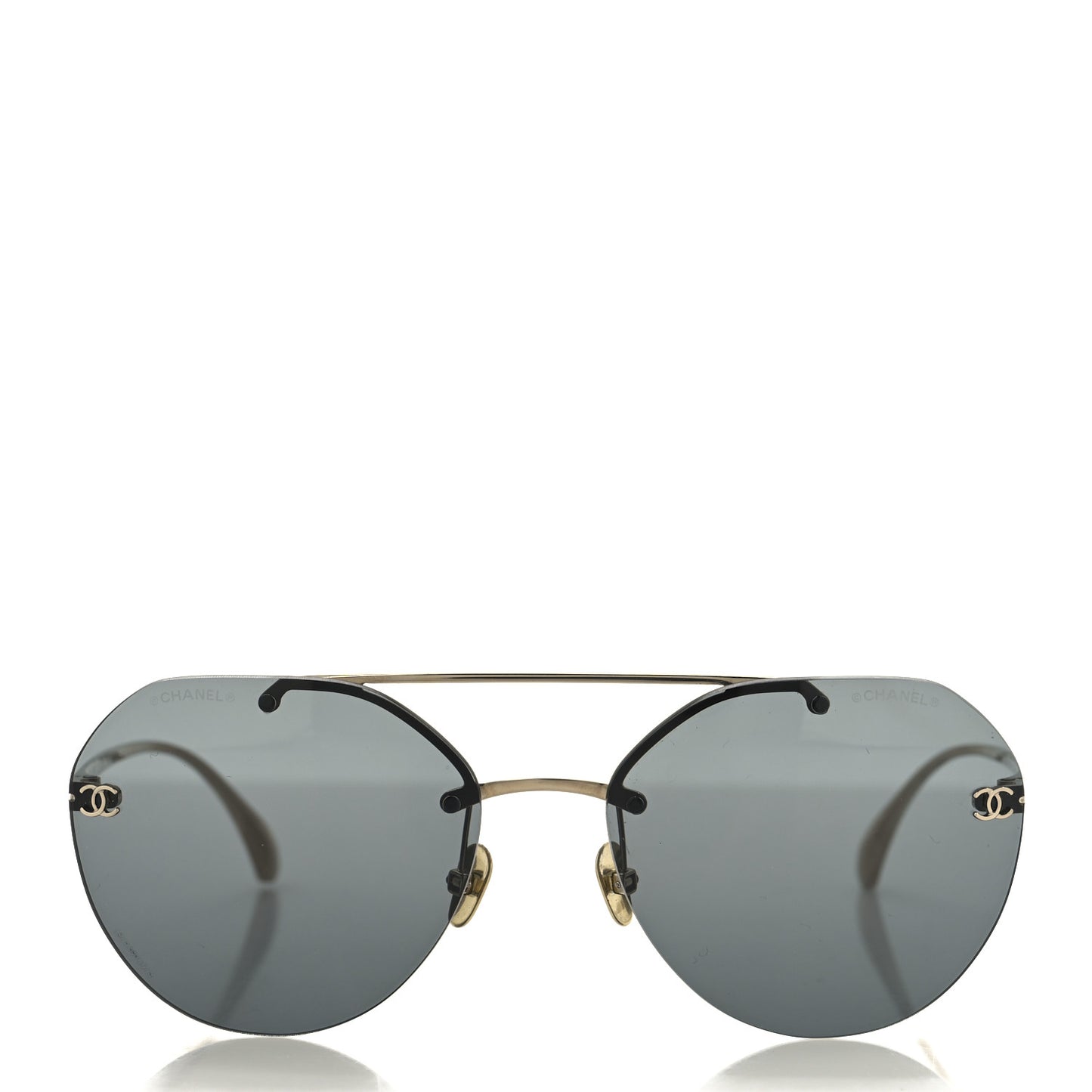 Titanium CC Pilot Aviator Sunglasses 4272-T Black Gold