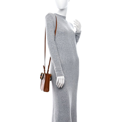 Fendi Vitello King Plexiglass Logo Embossed Mini Fendi Sunshine Shopper Tote Cuoio 2 of 9