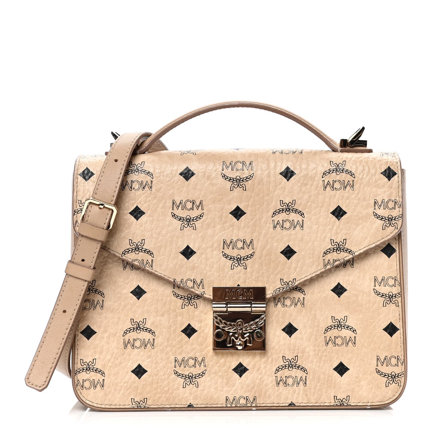 Visetos Medium Patricia Satchel Beige
