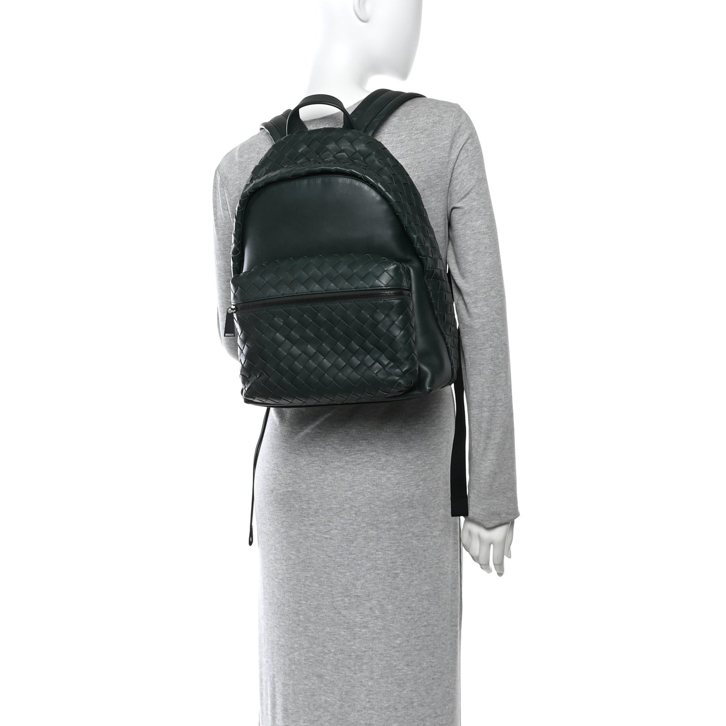 Smooth Calfskin Intrecciato Borsa Backpack Pine