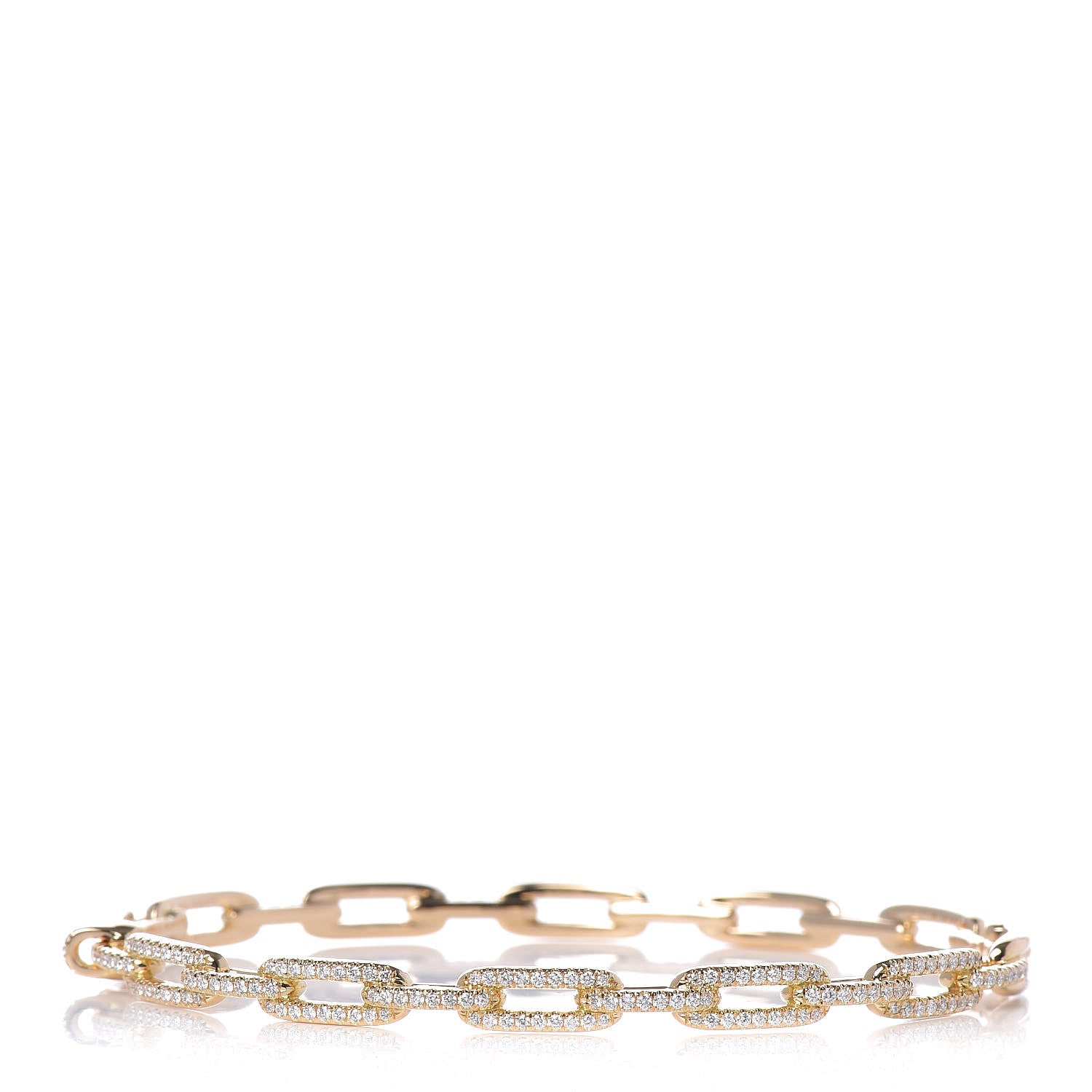 David Yurman 18K Yellow Gold Diamond 4mm Stax Chain Link Bracelet 1 of 5