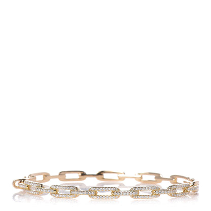 David Yurman 18K Yellow Gold Diamond 4mm Stax Chain Link Bracelet 1 of 5