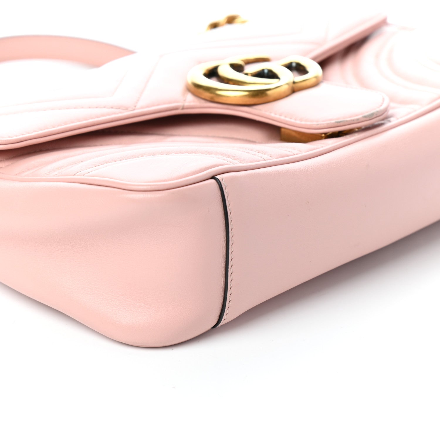 Gucci Calfskin Matelasse Small GG Marmont Shoulder Bag Perfect Pink 9 of 10