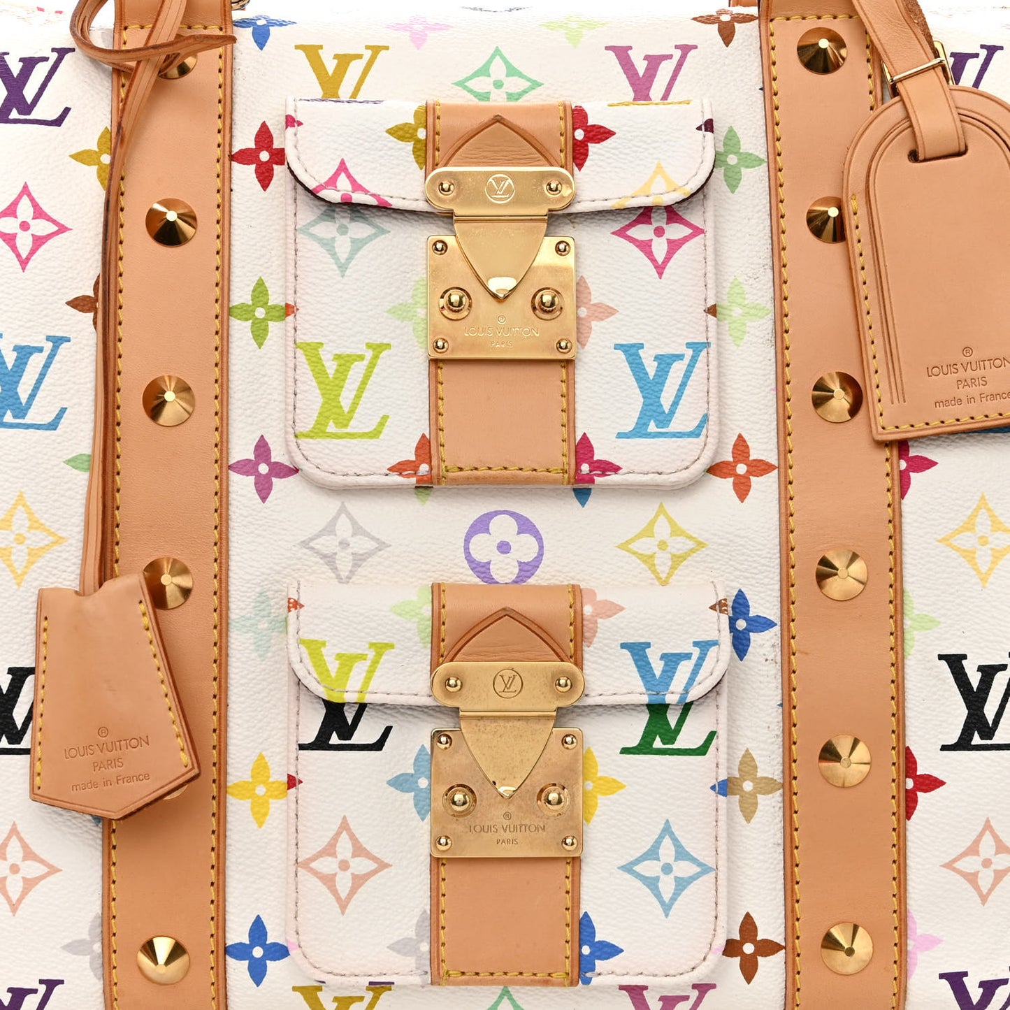 Monogram Multicolor Keepall 45 White
