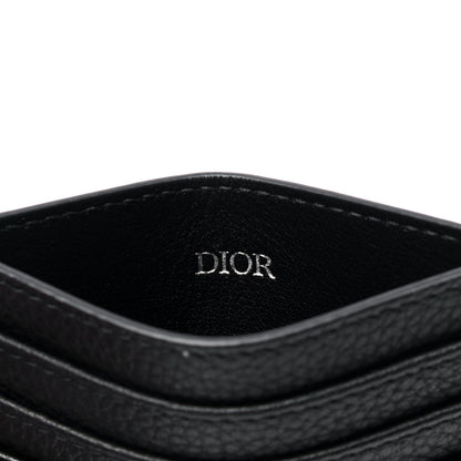 Christian Dior Grained Calfskin Embroidered Floral Lady Dior Card Holder Black 4 of 4