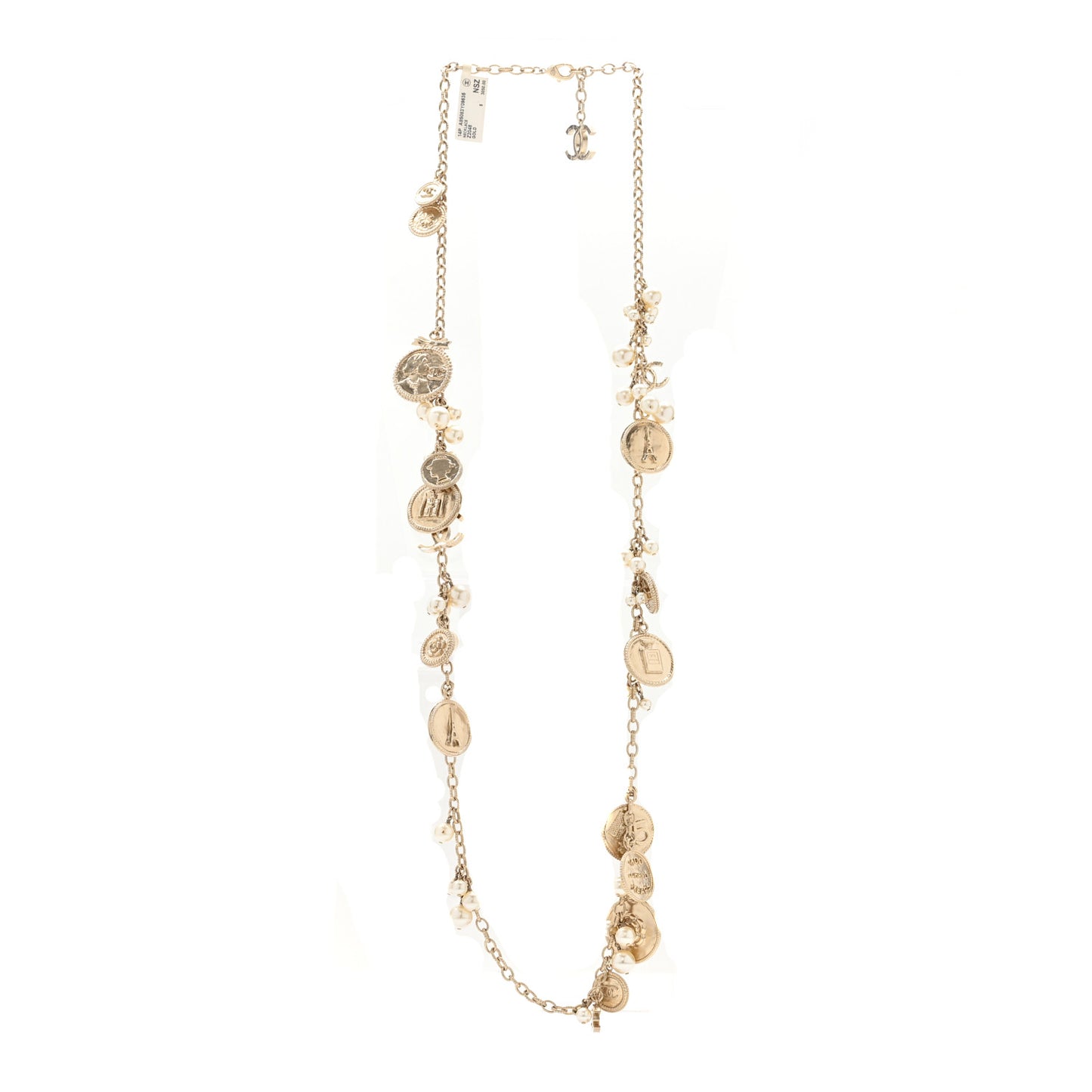 CC Medallion 100 Anniversary Chain Necklace Gold