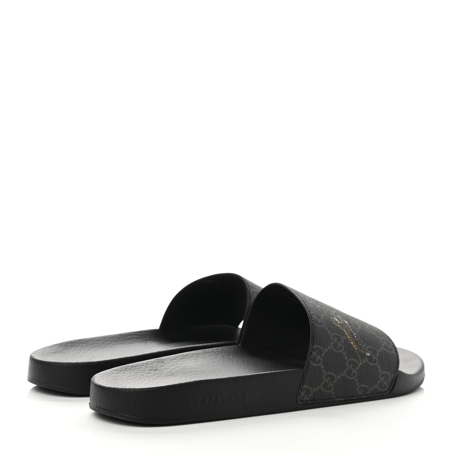 GG Supreme Monogram Tigers Mens Slide Sandals 10 Black Multicolor