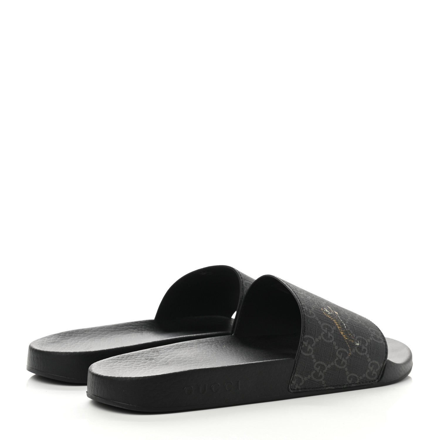 Gucci GG Supreme Monogram Tigers Mens Slide Sandals 10 Black Multicolor 4 of 8