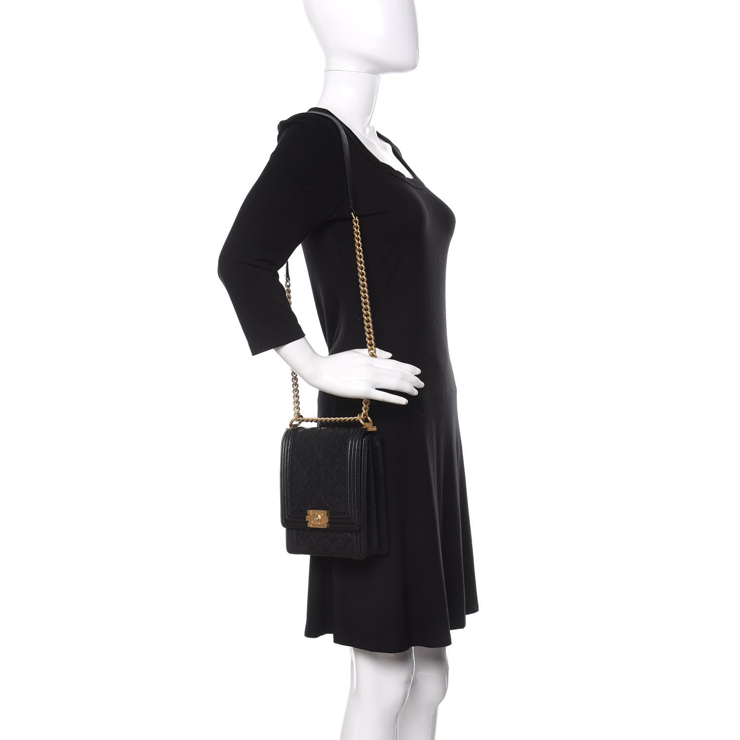 Chanel Caviar Quilted North South Boy Flap Black 2 of 12