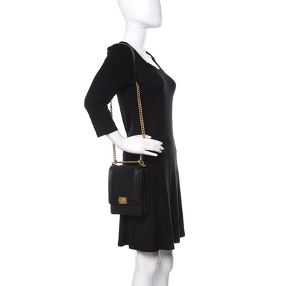 Chanel Caviar Quilted North South Boy Flap Black 2 of 12