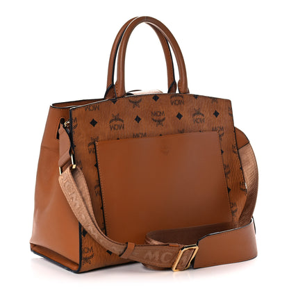 MCM Visetos Small Essential Tote Cognac 3 of 16