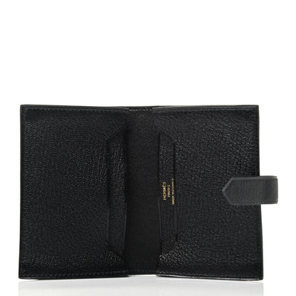 Hermes Chevre Mysore Bearn Card Holder Wallet Black 3 of 3
