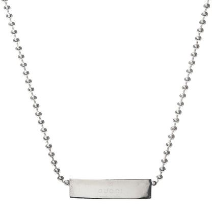 Gucci Sterling Silver Logo Plate Choker Necklace 1 of 5