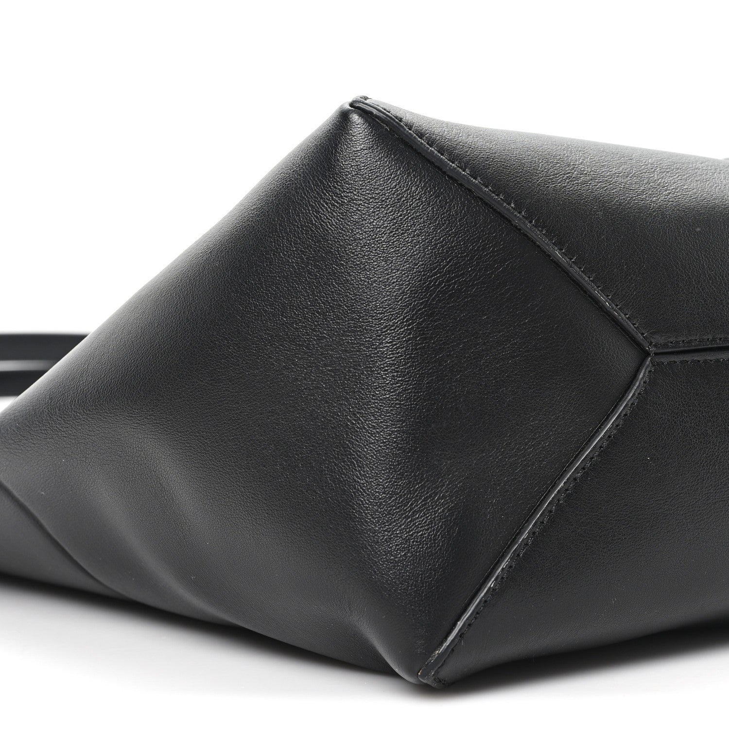 Loewe Shiny Calfskin Medium Puzzle Fold Tote Black 8 of 9