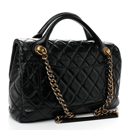 Chanel Glazed Calfskin Castle Rock Medium Flap Black 3 of 12