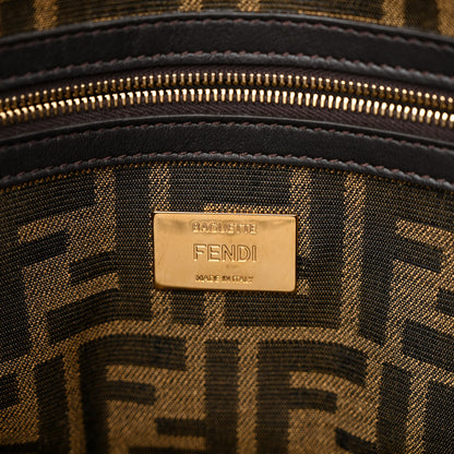 Fendi Fabric Jacquard FF 1974 Large Baguette Tobacco Moro Black 6 of 12