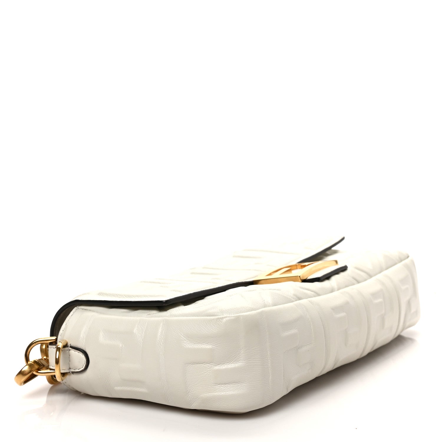 Fendi Nappa FF 1974 Embossed Baguette White 4 of 8