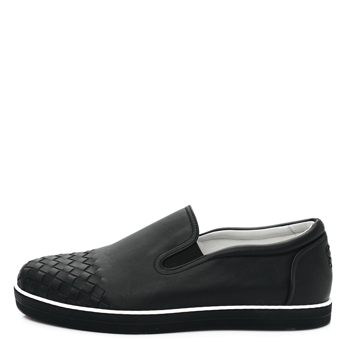 Nappa Intrecciato Slip On Sneakers 40.5 Black