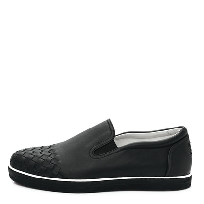 Bottega Veneta Nappa Intrecciato Slip On Sneakers 40.5 Black 1 of 7
