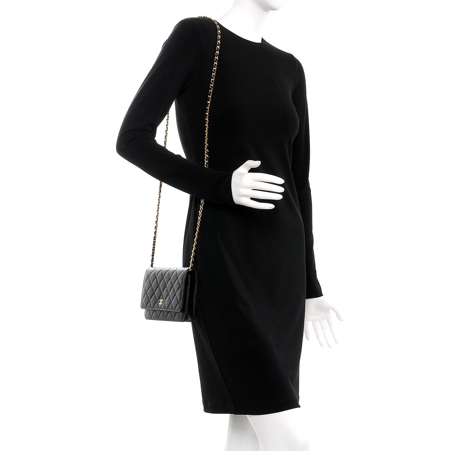 Chanel Caviar Quilted Wallet On Chain WOC Black 2 of 9